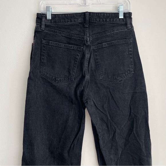 Abercrombie & Fitch 90’s Relaxed Jean high rise split Hem black 29 straight leg - Picture 9 of 16